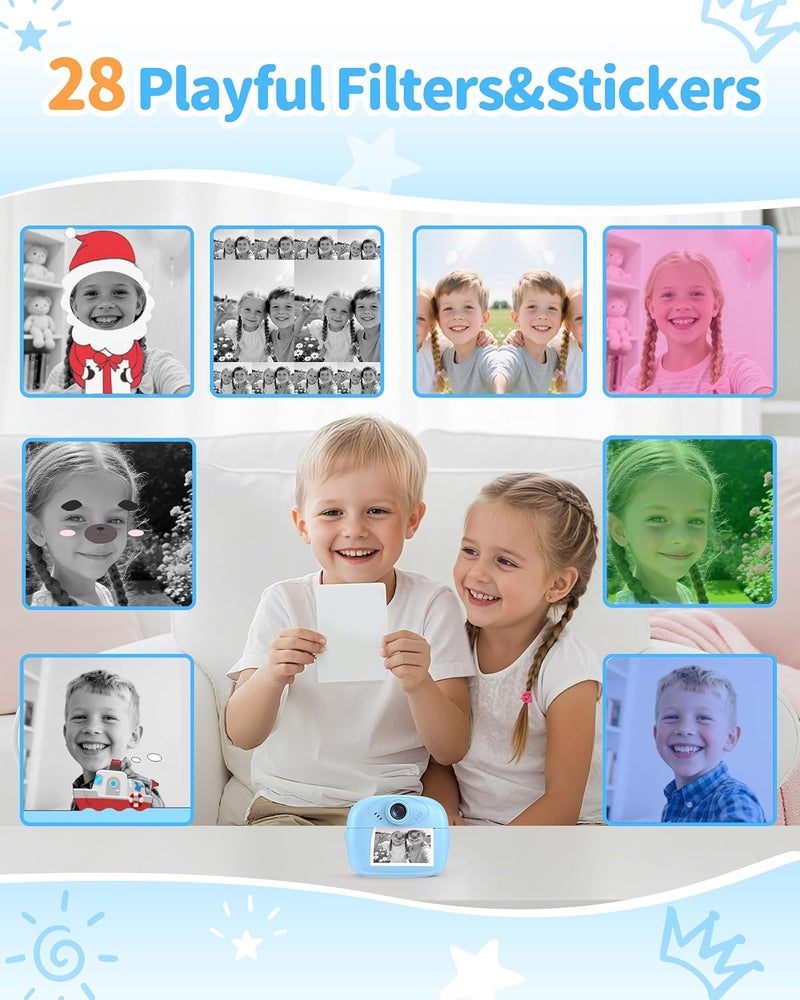 KIDWILL Kids Camera Instant Print, 1080P Digital Camera for Kids with 32GB SD Card, Toddler Boy Toys to Travel, Camping, Sports & Outdoor, Birthday Gift for Boy 3 4 5 6 7 8 9 10 Year Old - Image 5